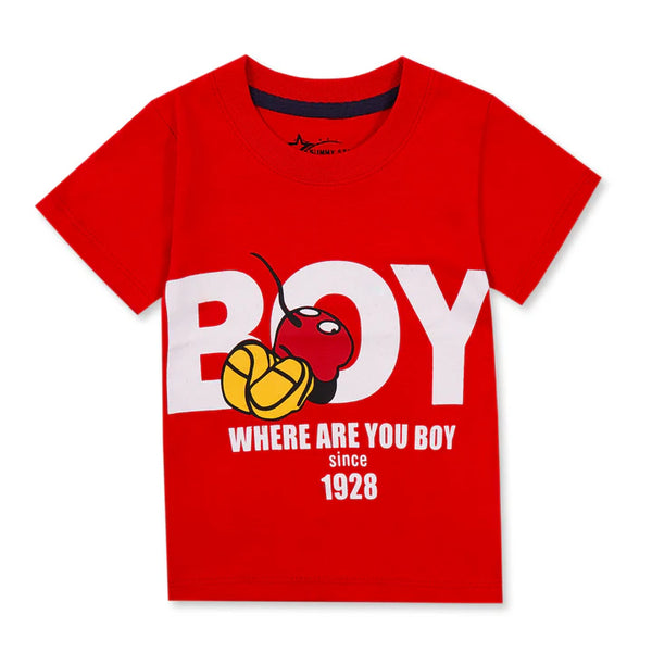 Kids Shirt & Short Set Printed Boy Red - Chand Tara