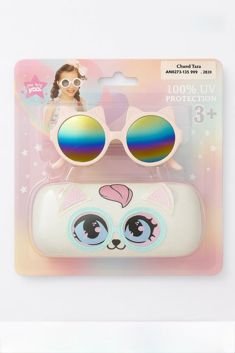Kids Cat-Ear Sunglasses With Cute Animal Case Œ Uv400 Protection
