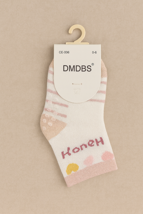 Baby Socks with Soft Pink (0–6 Months)