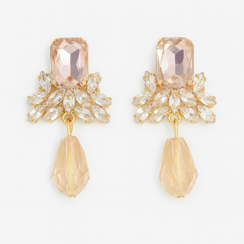 Champagne Crystal Drop Earrings