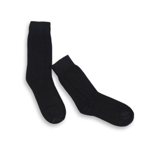 Classic Black Ribbed Socks