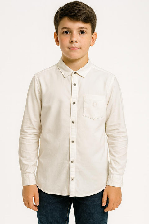 Classic Off-White Button-Down Shirt For Boys (11-12Y)