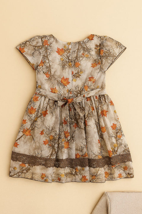 Button Frock With Leaves