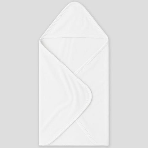 Plain White Hooded Baby Towel “ Soft Cotton Swaddle Wrap For Newborns