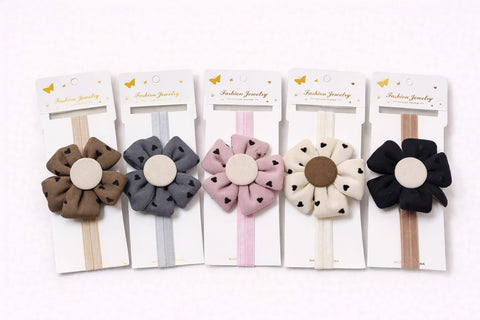 Floral Heart Print Elastic Headbant