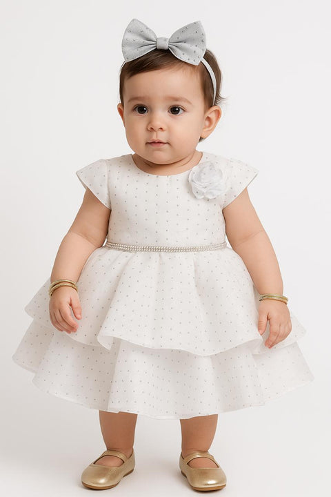 Girls Teal Floral Shimmer Dress