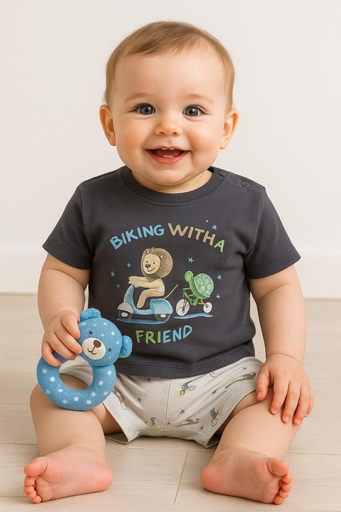 Biking Buddies Romper Set “ 2-Piece Baby Boy Summer Outfit