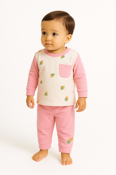 FAWN PRINT BABY OUTFIT 2PCS SUIT