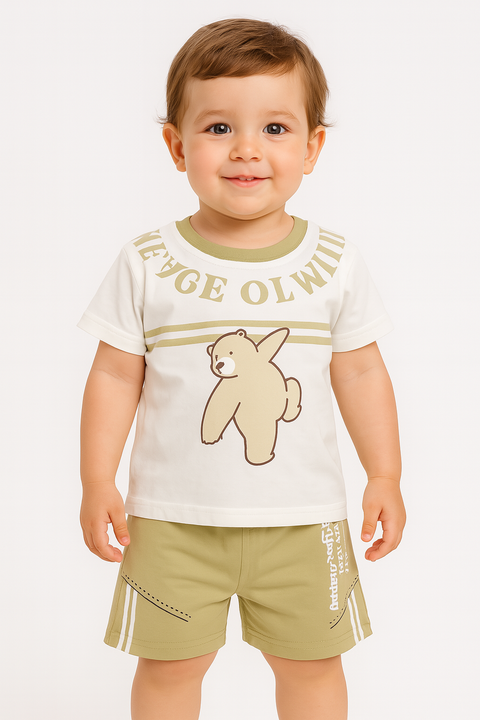 Wild Bear Print Summer Set