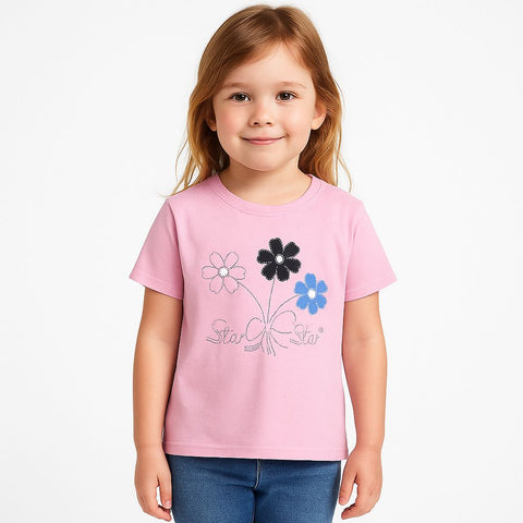 Star Blooms Kids Graphic Tee “ Pink
