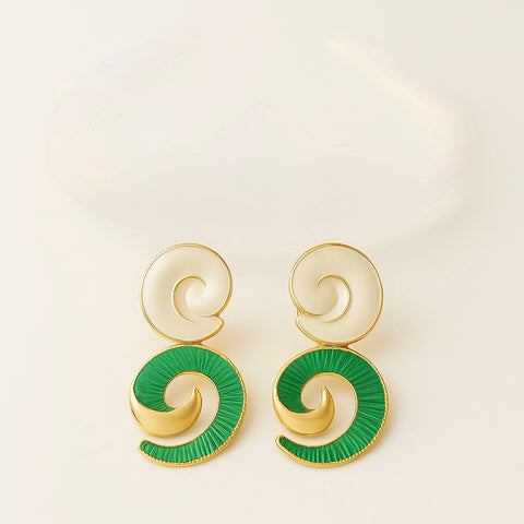 Elegant Spiral Drop Earrings