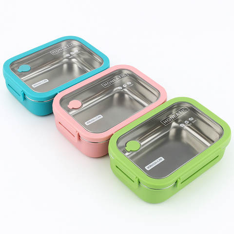 900Ml Stainless Steel Lunch Box With Leak-Proof Lid