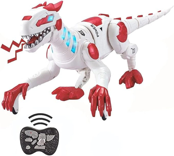 2.4Ghz Remote Control Dinosaur Toys LED Light Up Walking & Roaring Realistic RC Dinosaur Toy with Glowing Eyes Rechargeable Battery Gift for 6+ Years...