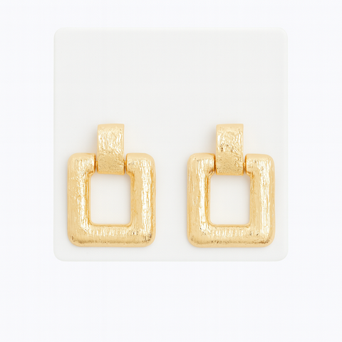 Chunky Gold Square Earrings