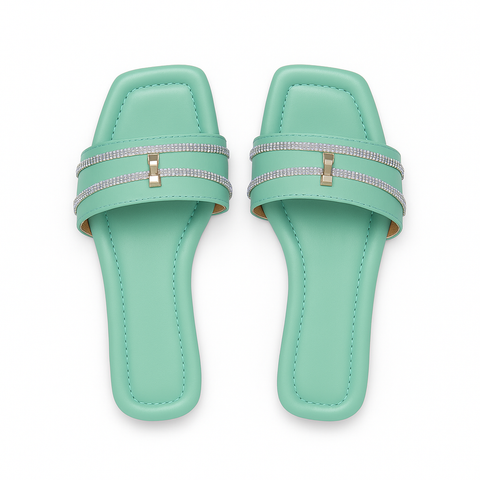 Teenage Baby Girl Slipers - Green