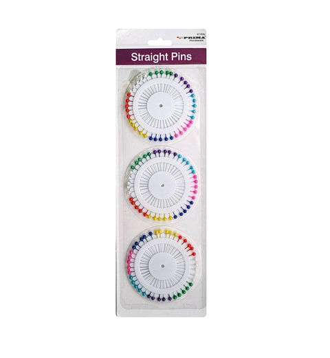 Colorful Round Head Straight Pins “ 3 Pack