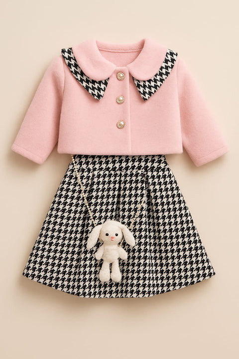 Coat Frock & Bear Chain – Girls Set