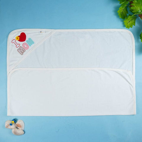 I ¤ϸ� Mom  Embroidered Baby Blanket   Soft Cotton Wrap For Newborns