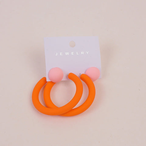 Orange & Pink Hoop Earrings