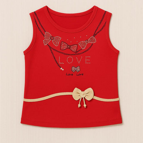 Lovely Red Bow Detail Shirt