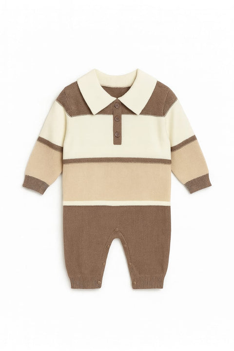 Cozy Collar Wool Baby Romper