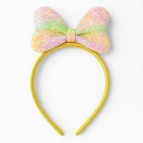 Headband With Sparkly Rainbow Bow