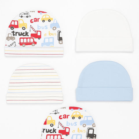 5-Pack Soft Cotton Baby Caps (Little Darling)