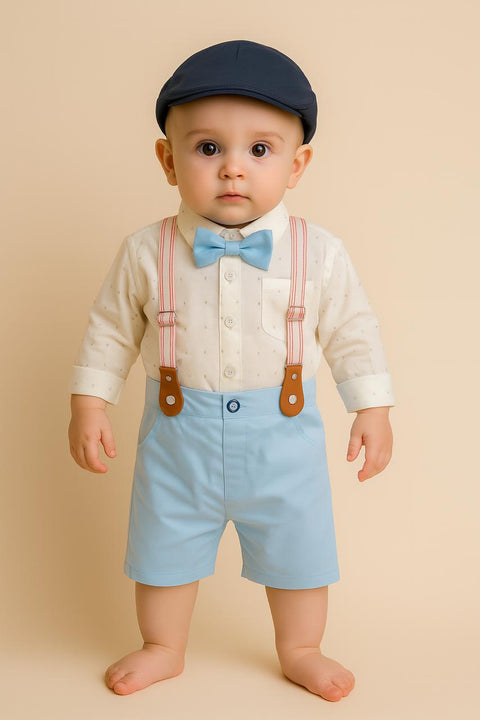 Œdapper Little Gent Set “ Baby Boy Outfit With Shirt, Bow Tie & Suspenders