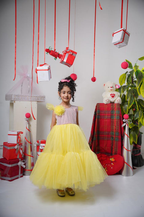 Frill Style Baby Yellow Frock