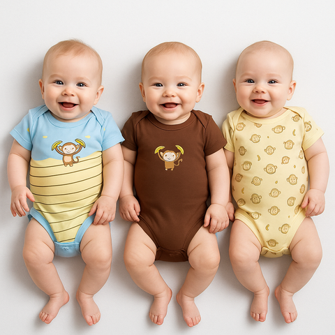 Pack Of Three Short Sleeve Bodysuits (Little Darling)