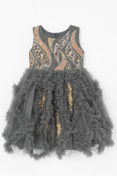 Sequin Tulle Baby Party Frock