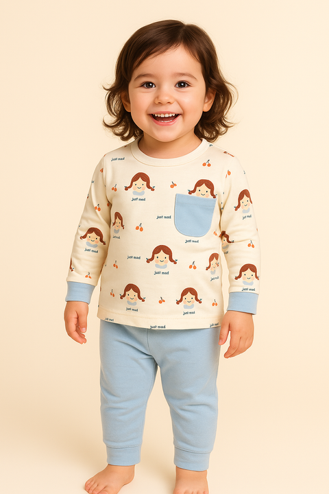 LITTLE GIRL PRINTED 2PCS SUIT