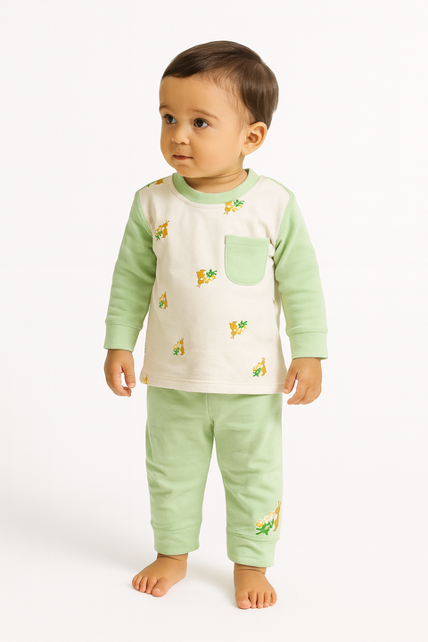 BUNNY & FLOWER BABY 2PCS SUIT