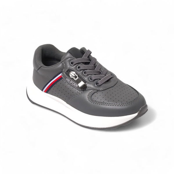 Boys Lace Up Casual Sheos - Grey