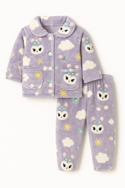 FULFFY SUIT PAJAMA SET
