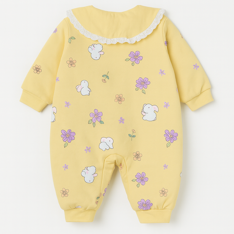 Newborn Warm Yellow Romper with Collar