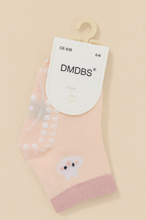 DMDBS Peach Koala Baby Socks Size 0–6 Months