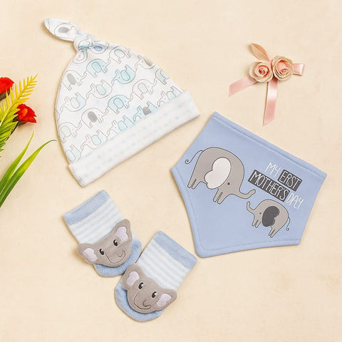 3-Pcs Set Cap Bandan Bib & Sock