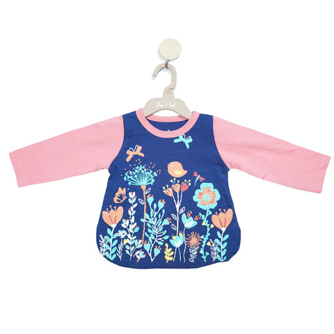 Purple & Pink Floral Printed Baby Suit