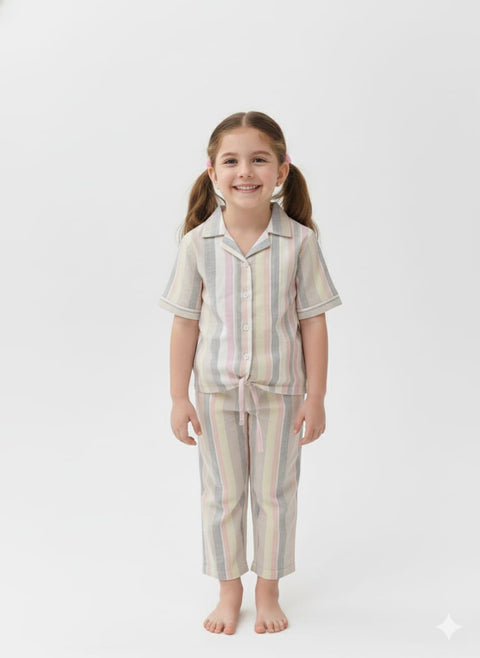 Khaddar Suit 2PC with Pastel Stripes