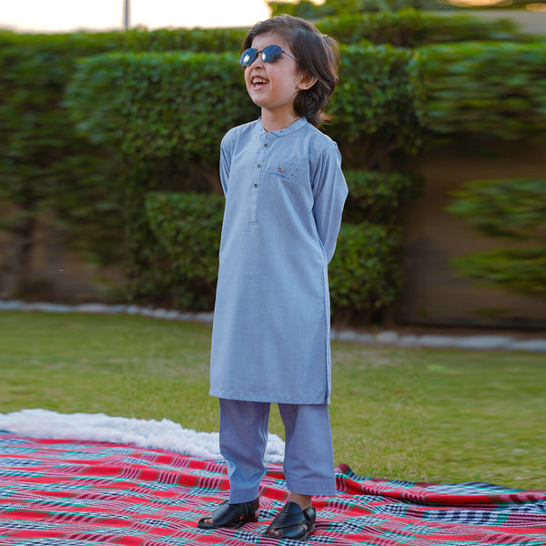 Boys Light Blue 2PC Kurta Pajama Set