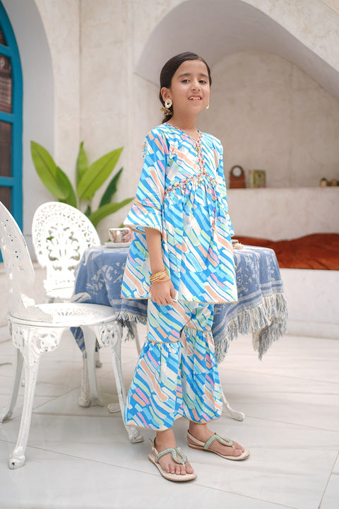 Handblock-Printed Lawn 3Pc Suit Set - Chand Tara