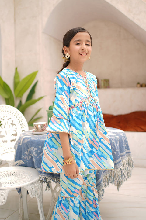 Handblock-Printed Lawn 3Pc Suit Set - Chand Tara