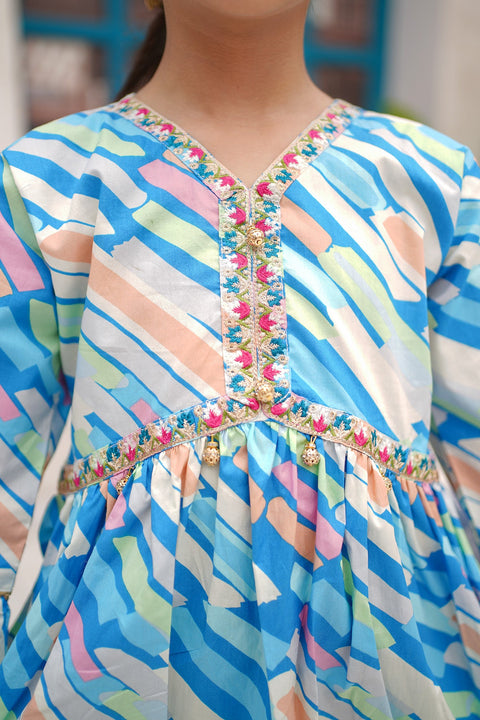 Handblock-Printed Lawn 3Pc Suit Set - Chand Tara