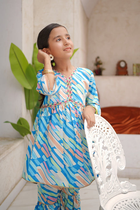 Handblock-Printed Lawn 3Pc Suit Set - Chand Tara