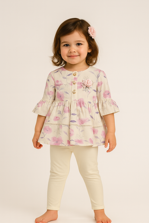 Baby Fanct Frock  2 Pcs Set