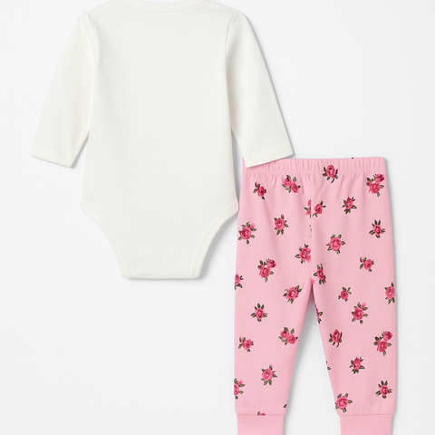 Baby Suit Rose Flower 3-Pcs