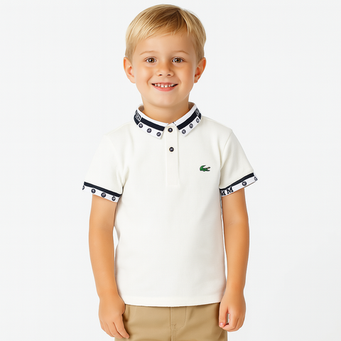 Cream Polo T-Shirt For Boys
