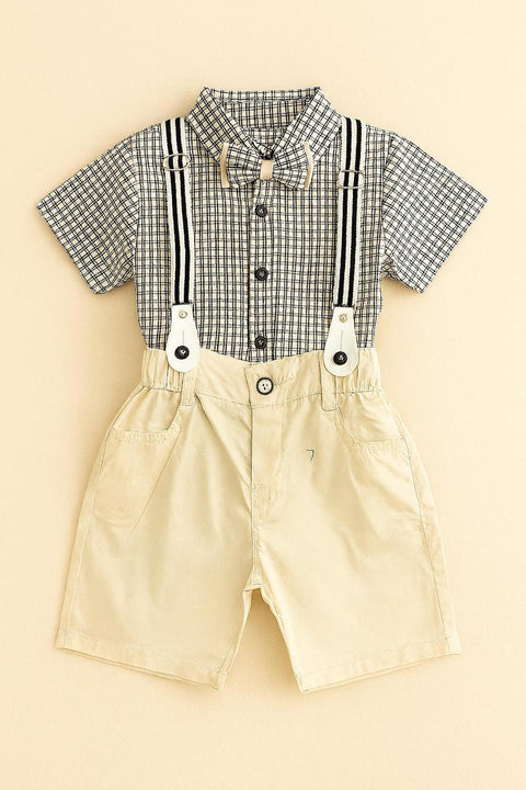 Little Gentleman Navy Suspender Set “ Baby Boy Outfit