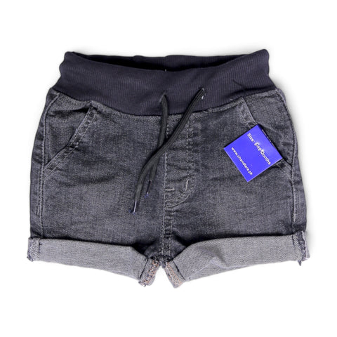 String Grey Denim Shorts